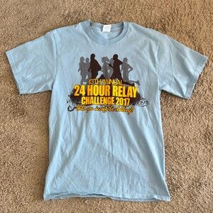 Port & Company essential tee size medium light blue‎